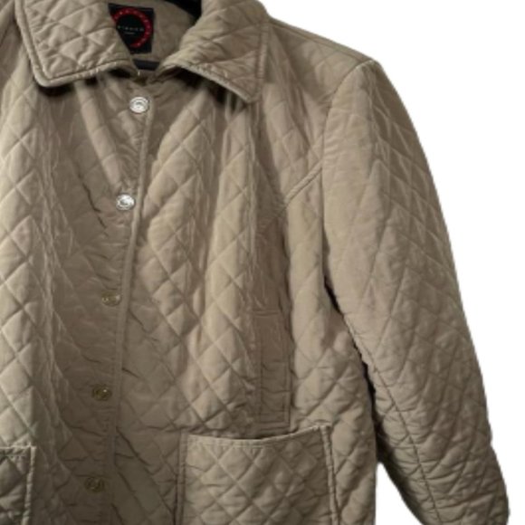 Giacca Woman Tan Polyester  Button Front Lined Insulated Quilted Jacket Size 3X - Picture 8 of 16